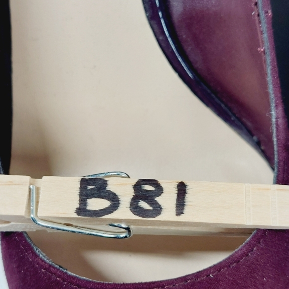 Nine West Leighton Red Wine Suede Slip On Wedge Pumps B81 - Picture 11 of 11